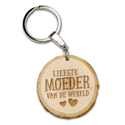 Boomschijf sleutelhanger - Liefste Moeder