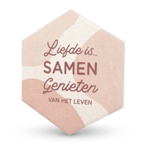 Keramieken onderzetter - Liefde is..