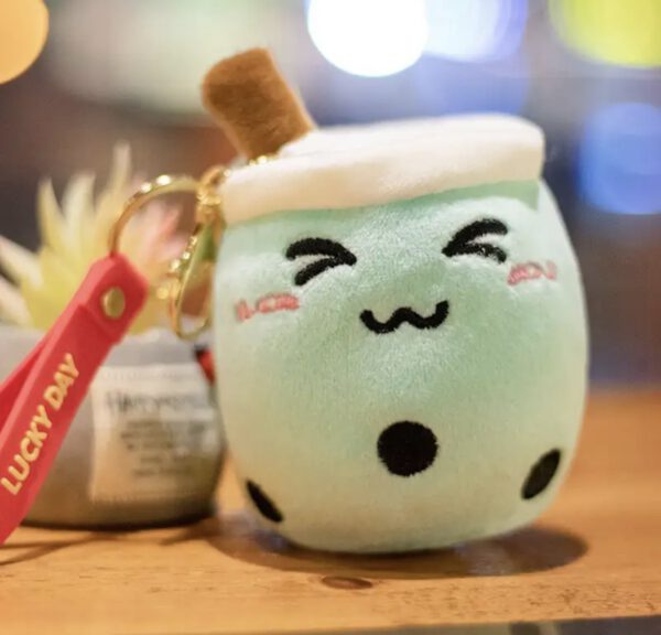 Kawaii bubble tea mini knuffel – groen yum