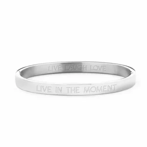 Armband - Live in the moment Zilver