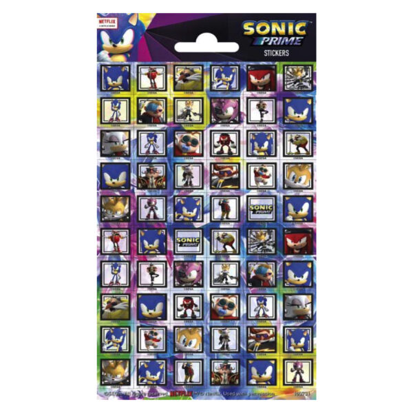 Sonic vierkantjes stickervel