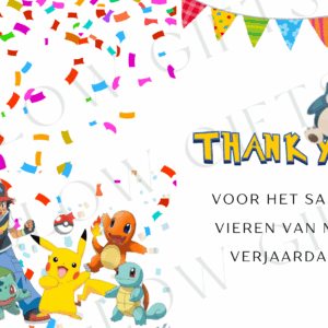 Bedankt kaartjes Verjaardag - Pokemon