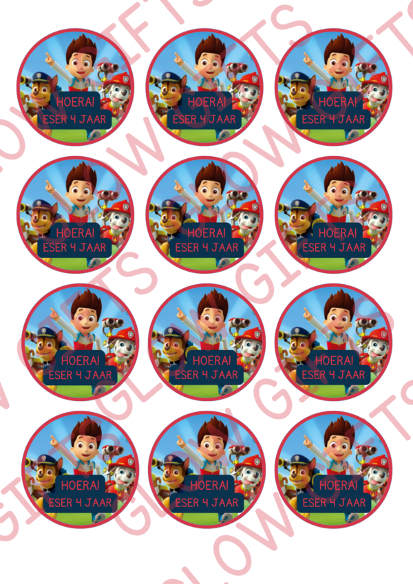 Traktatie stickers - Paw Patrol