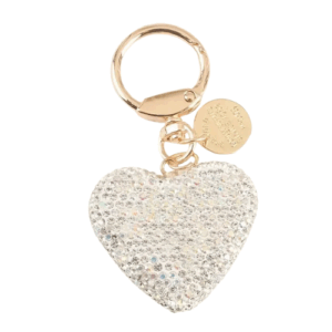 Sleutelhanger - Hart strass wit