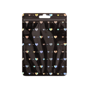 Cadeauzakje zwart - hartjes